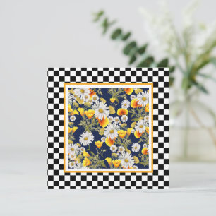 Chamomiles  Poppies and Chequerboard