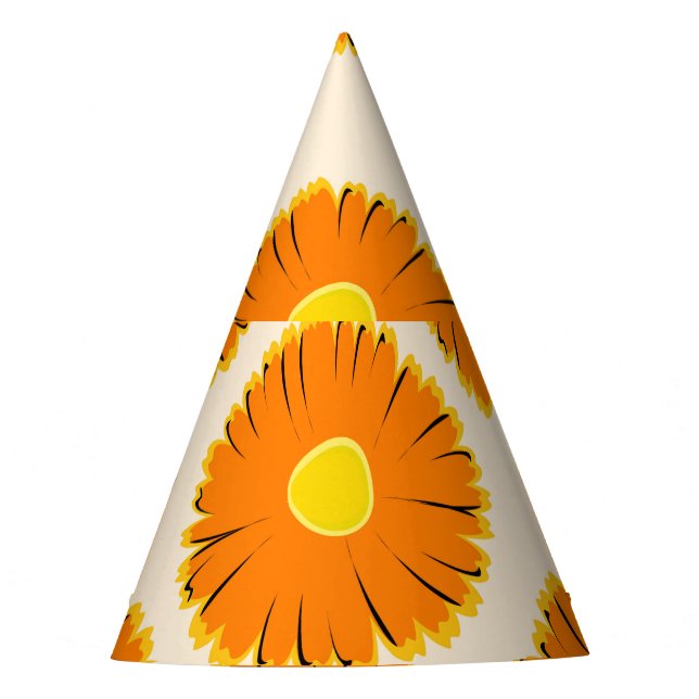 Chamomiles: Vintage Floral Pattern. Party Hat (Front)