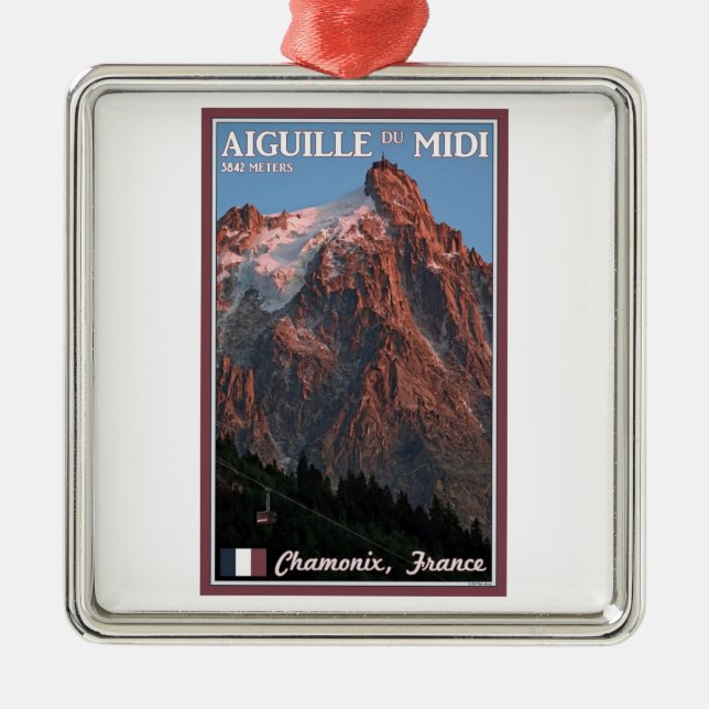 Chamonix - Aiguille du Midi Metal Ornament (Front)