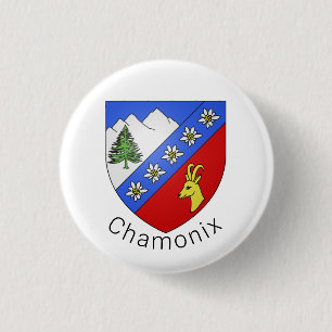 Chamonix coat of arms 1 inch round button