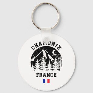 Chamonix France Alps Ski Resort Alpine Skiing Fren Keychain