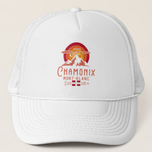 Chamonix France Mont Blanc French Alps Skiing Trucker Hat