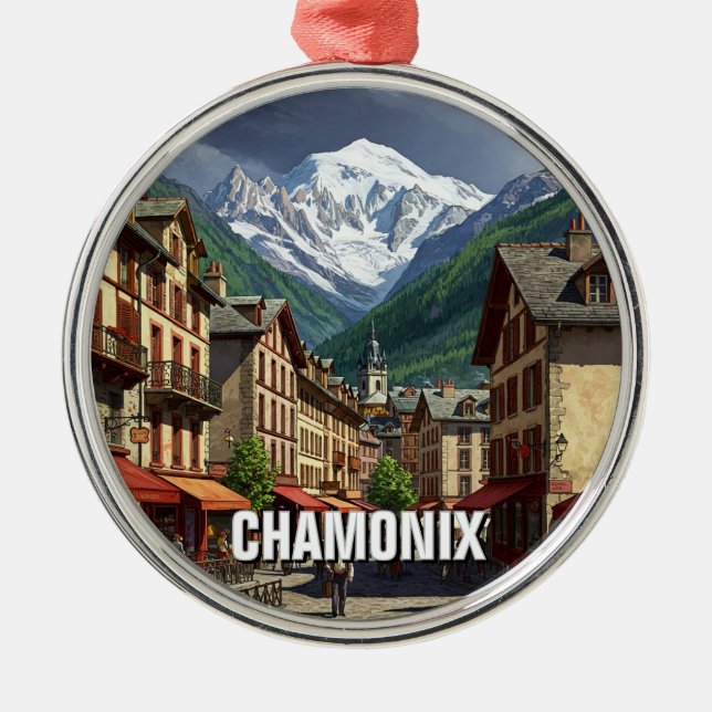 Chamonix France Mont Blanc Metal Ornament (Front)