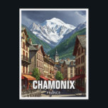 Chamonix France Mont Blanc Postcard<br><div class="desc">Chamonix, nestled at the foot of Mont Blanc in the French Alps, is one of the world’s most legendary mountain towns. Often referred to simply as “Cham, ” it gained global fame as the site of the first Winter Olympics in 1924 and remains a mecca for skiing, mountaineering, and alpine...</div>
