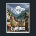 Chamonix France Mont Blanc Postcard<br><div class="desc">Chamonix, nestled at the foot of Mont Blanc in the French Alps, is one of the world’s most legendary mountain towns. Often referred to simply as “Cham, ” it gained global fame as the site of the first Winter Olympics in 1924 and remains a mecca for skiing, mountaineering, and alpine...</div>
