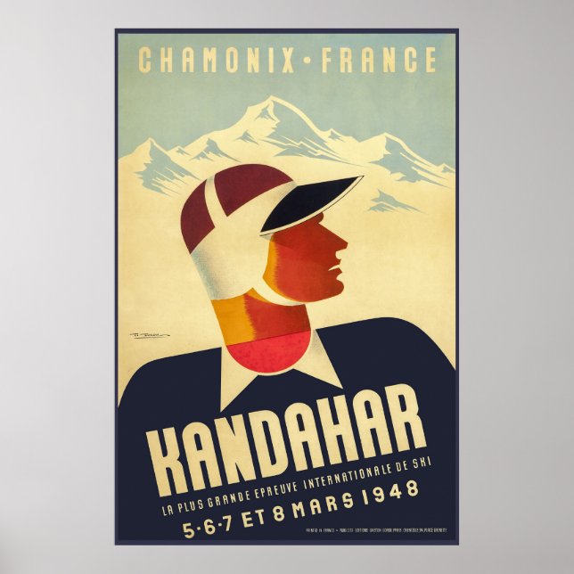 Chamonix, France, Poster Ski (Devant)