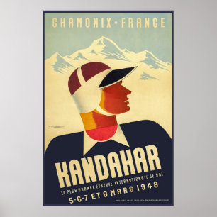 Chamonix, France, Ski Poster