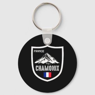 Chamonix France Ski Resort Skiing Mountain French Keychain