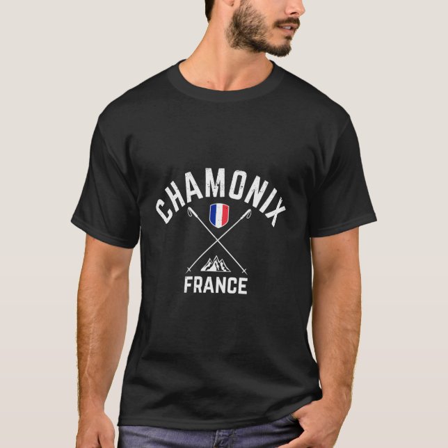 Chamonix France Ski T-Shirt (Front)
