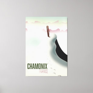 Chamonix France ski travel poster Canvas Print