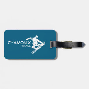 Chamonix France Snowboarder Luggage Tag