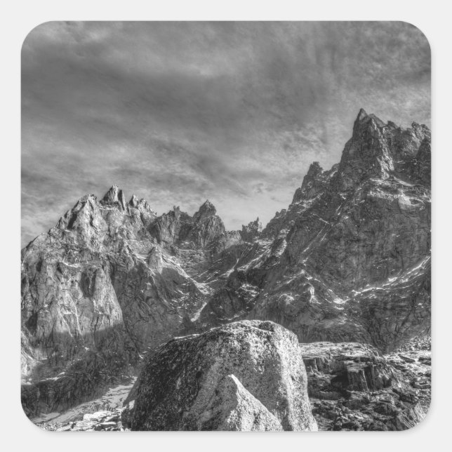 Chamonix French Alps Panorama Square Sticker (Front)