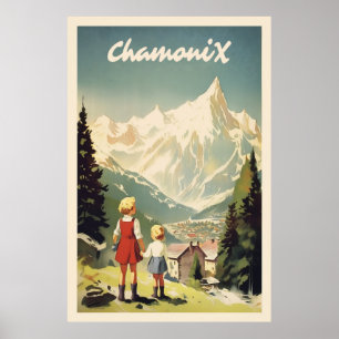 Chamonix, Mont Blan, Ski Poster