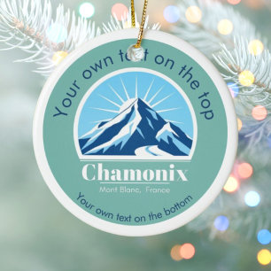 Chamonix Mont Blanc France christmas  Ceramic Ornament