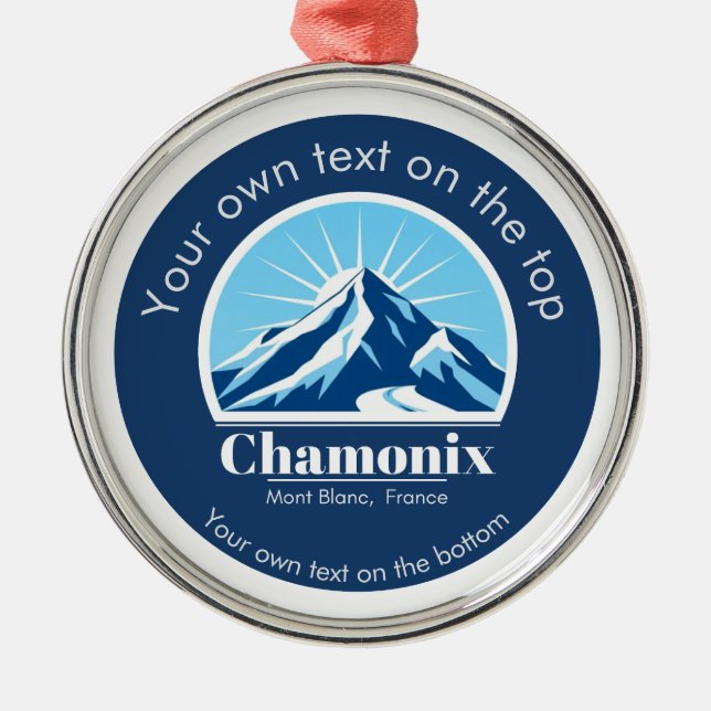 Chamonix Mont Blanc France medal  Metal Ornament (Front)