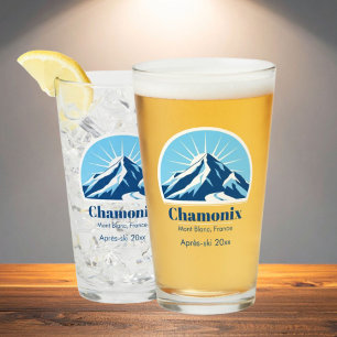 Chamonix Mont Blanc France ski souvenir Glass