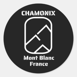 Chamonix Mont Blanc France Skiing Snowboarding Classic Round Sticker