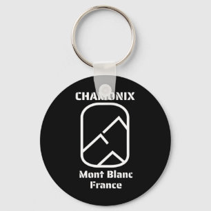 Chamonix Mont Blanc France Skiing Snowboarding Keychain