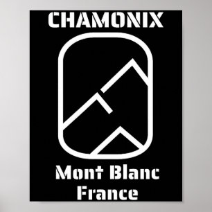 Chamonix mont blanc france skiing snowboarding  poster