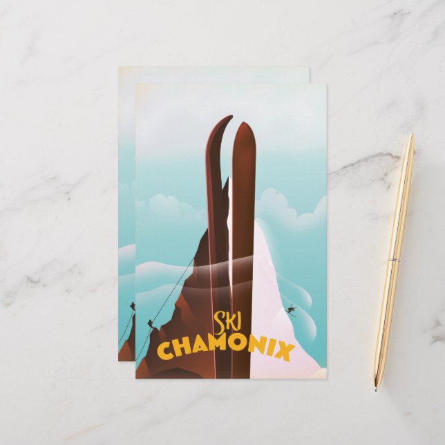 Chamonix-Mont-Blanc Ski poster (Front/Back In Situ)