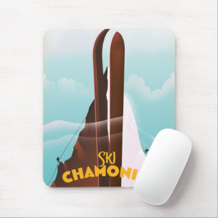 Chamonix-Mont-Blanc Ski poster Mouse Pad