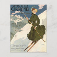 Chamonix Mont Blanc Vintage French Ski Travel
