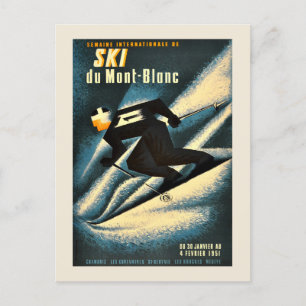 Chamonix Mont Blanc Vintage French Skiing  Postcard