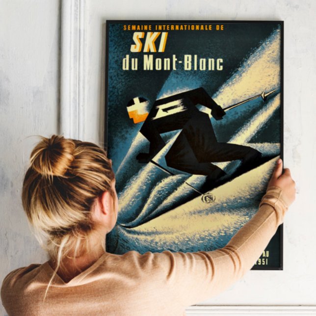 Chamonix Mont Blanc Vintage French Skiing Poster (Creator Uploaded)