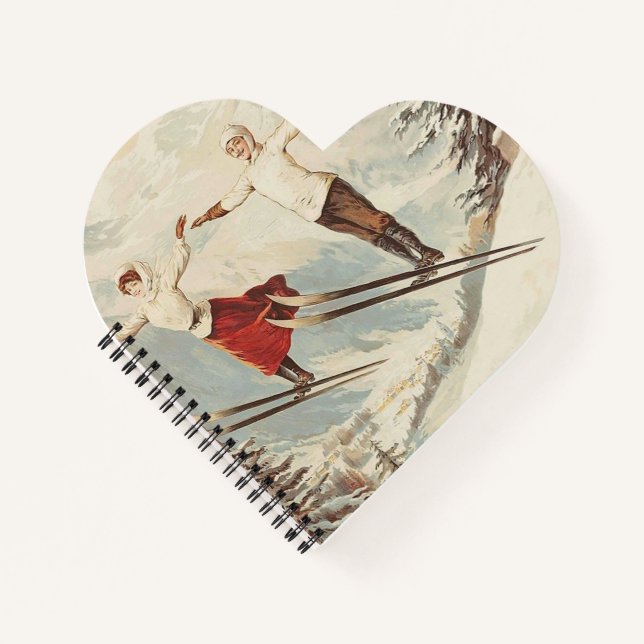 Chamonix Mont Blanc Vintage French Skiing Poster Notebook (Front)