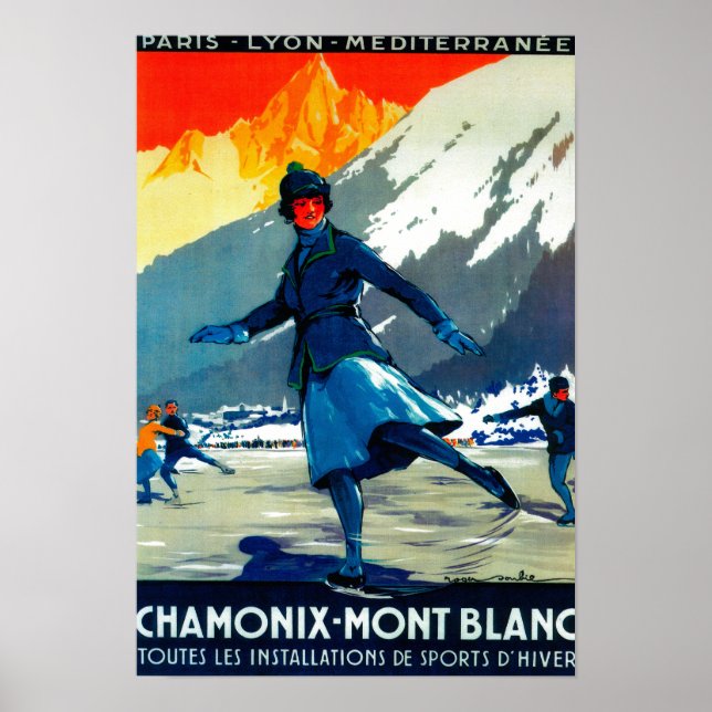 Chamonix-Mont Blanc Vintage PosterEurope Poster (Front)