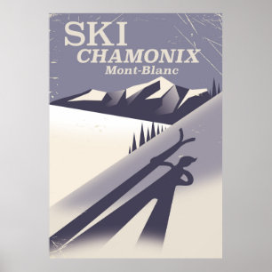 Chamonix-Mont-Blanc Vintage Ski poster