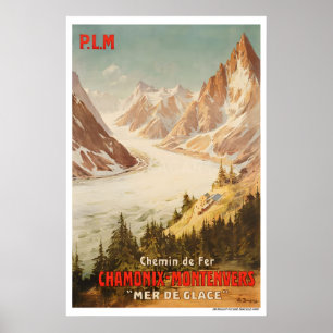 Chamonix Montenvers 1910 POSTER PRINT Vintage