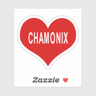 CHAMONIX Red Love Heart Vinyl Sticker