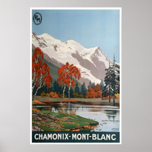Chamonix Travel Poster Mont Blanc France Art