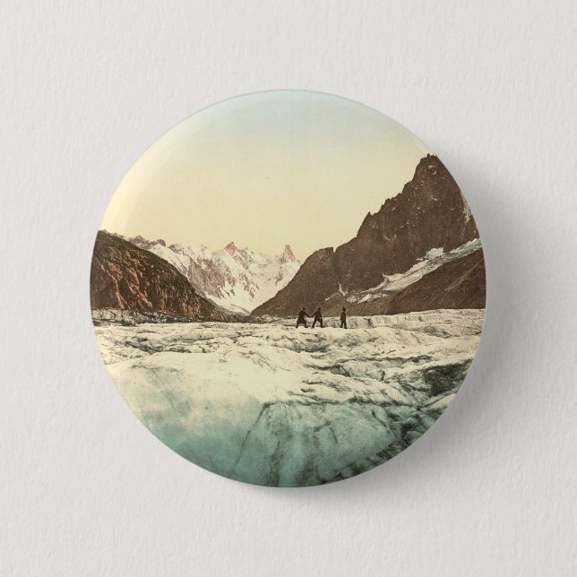 Chamonix Valley - Mer de Glace 2 Inch Round Button (Front)