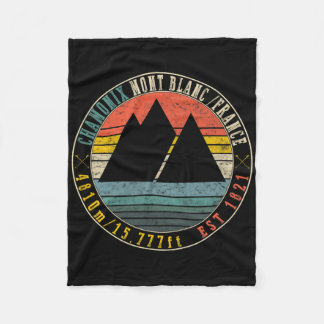 Chamonix Valley Mont Blanc France Skiing Snowboard Fleece Blanket