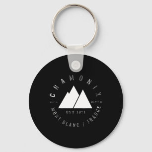 Chamonix Valley Mont Blanc France Skiing Snowboard Keychain