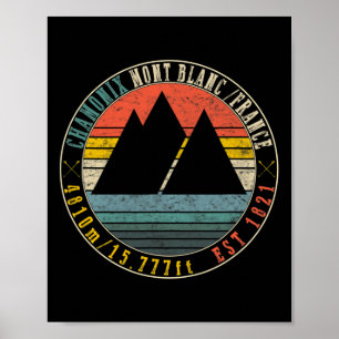 Chamonix Valley Mont Blanc France Skiing Snowboard Poster