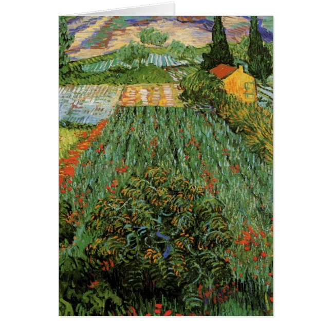 Champ avec des pavots par Vincent van Gogh (Devant)