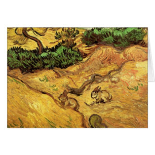 Champ avec deux lapins par Vincent van Gogh