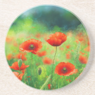 Champ coloré avec Dessous de verre de Poppies
