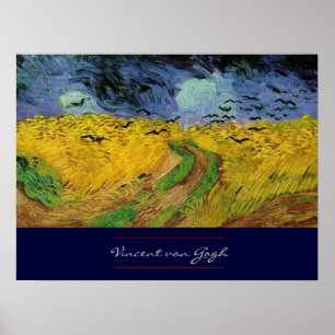 Champ de blé avec corbeaux par van Gogh Poster Imp