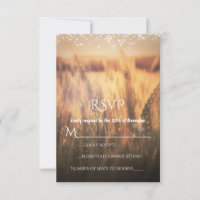 Champ de blé rustique Mariage de campagne RSVP
