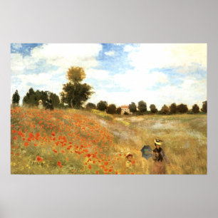 Champ de coquelicots à Argenteuil, Affiche de Mone