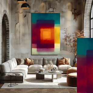 Champ de couleur ambre cramoisi Art mural abstrait