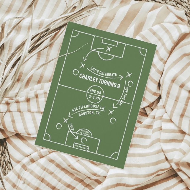 Champ de football Anniversaire Fête Invitation (Créateur téléchargé)