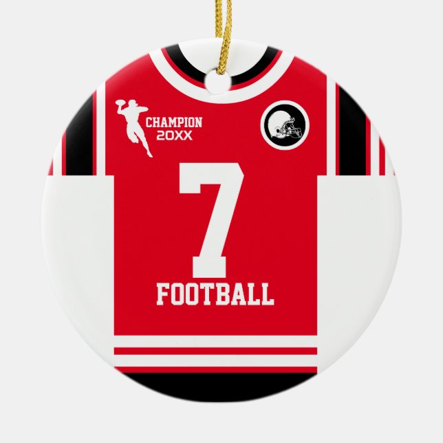 Champ de football Jersey Rouge Blanc Ornement noir (Devant)