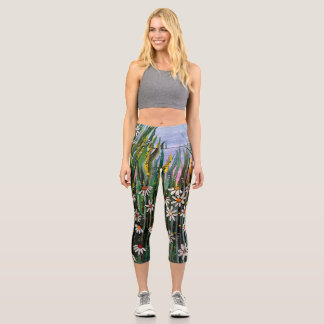 Champ de marguerites Capri Leggings par Laurie