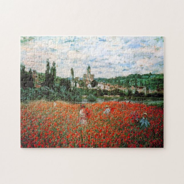 Champ de Monet de puzzle rouge de pavots (Horizontal)