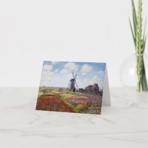 Champ de Monet des tulipes avec la carte de note